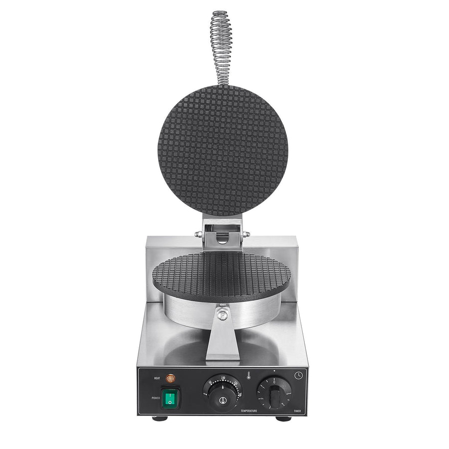 Electric Ice Cream Cone Maker, Commercial 1230W Waffle Cone Machine, Non-Stick Stainless Steel Egg Roll Mold, with Temperature and Time Control, Handle, for Restaurant Bakery Snack Bar Family