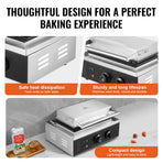 Commercial Waffle Maker, 10PCS Rectangle Waffle Baker Machine, 1550W Non-Stick Stainless Steel Belgian Waffle Iron with Temp and Time Control, Handle, for Restaurant Bakery Snack Bar Family