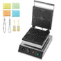 Commercial Waffle Maker, 4PCS Round Waffle Baker Machine,1750W Non-Stick Stainless Steel Belgian Waffle Iron with Temperature and Time Control, for Restaurant Bakery Snack Bar Family
