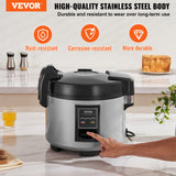 VEVOR Commercial Rice Cooker 60-Cup Non-Stick Pot 13L 12H Keep Warm Restaurant - Front View