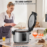 VEVOR Commercial Rice Cooker 60-Cup Non-Stick Pot 13L 12H Keep Warm Restaurant - Side View