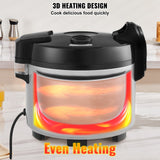 VEVOR Commercial Rice Cooker 60-Cup Non-Stick Pot 13L 12H Keep Warm Restaurant - Top-Down View