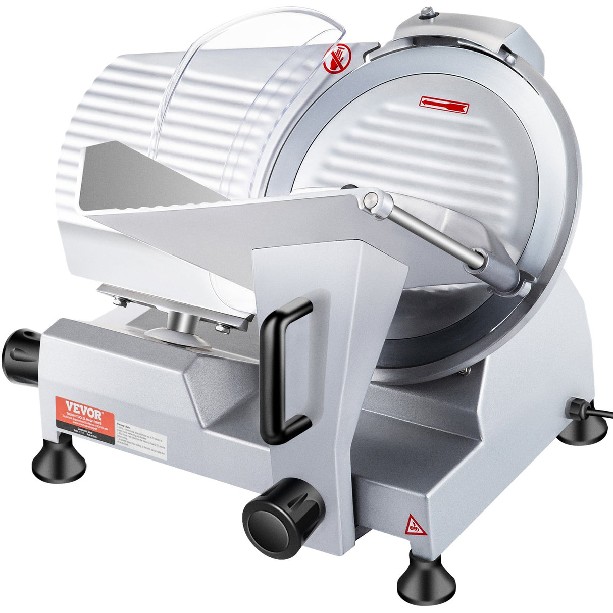 VEVOR Commercial Meat Slicer, 240W Electric Deli Food Slicer, 10 inch Carbon Steel Blade Electric Food Slicer, 350-400RPM Meat Slicer, 0 - 0.47 inch