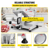 VEVOR Commercial Meat Slicer, 200W Electric Deli Food Slicer, 350-400RPM Meat Slicer with 8" Carbon Steel Blade, 0 - 0.47 inch Adjustable Thickness
