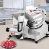 VEVOR Commercial Meat Slicer, 200W Electric Deli Food Slicer, 350-400RPM Meat Slicer with 8" Carbon Steel Blade, 0 - 0.47 inch Adjustable Thickness