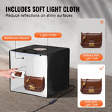 VEVOR Photo Studio Light Box 3000-5600K 6 Double-Sided Color Backdrops, 41 x 40 x 39 cm - 45-Degree Angle