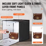 VEVOR Photo Studio Light Box 3000-5600K Adjustable 3 Color Temperatures, 50.5 x 48.5 x 49.5 cm - 45-Degree Angle