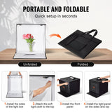 VEVOR Photo Studio Light Box 3000-5600K Adjustable 3 Color Temperatures, 50.5 x 48.5 x 49.5 cm - Rear View