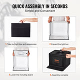 VEVOR Photo Studio Light Box 3000-5600K Adjustable 3 Color Temperatures,41 x 30 x 30.5cm - Rear View