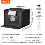 VEVOR Photo Studio Light Box 3000-5600K Adjustable 3 Color Temperatures,41 x 30 x 30.5cm