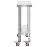 VEVOR Stainless Steel Work Table with Wheels 24 x 12 x 32 Inch Prep Table with 4 Casters Heavy Duty Work Table for Commercial Kitchen Restaurant Business - Extra Image