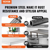 VEVOR Stainless Steel Work Table 36x24 Inch with 4 Wheels Commercial Food Prep Worktable with Caster