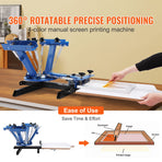 4 Color 1 Station Silk Screening Screenprint Press Screen Printing Machine