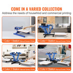 4 Color 1 Station Silk Screening Screenprint Press Screen Printing Machine