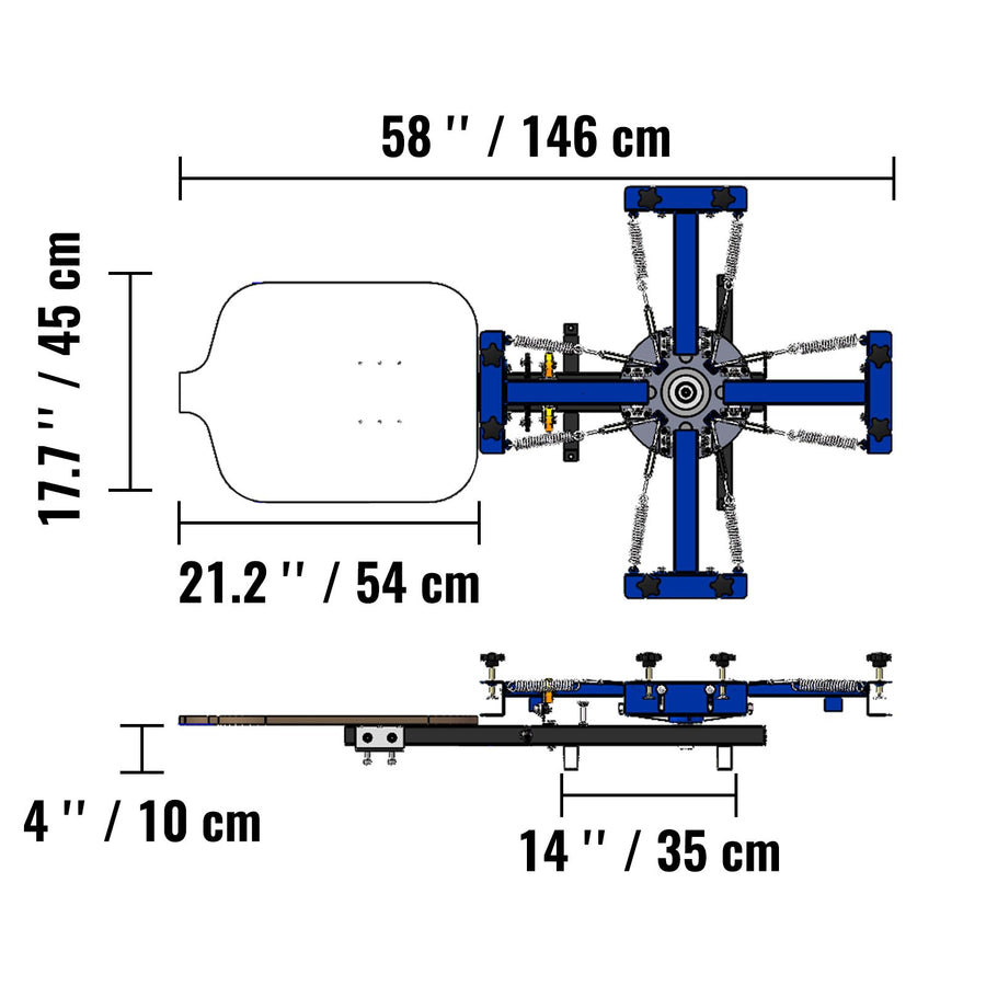 4 Color 1 Station Silk Screening Screenprint Press Screen Printing Machine