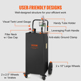VEVOR Fuel Caddy Fuel Storage Tank 114L Volume 4 Wheels with Manuel Pump Black - Top-Down View