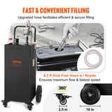 VEVOR Fuel Caddy Fuel Storage Tank 114L Volume 4 Wheels with Manuel Pump Black - Rear View