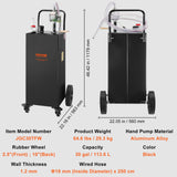 VEVOR Fuel Caddy Fuel Storage Tank 114L Volume 4 Wheels with Manuel Pump Black - Close-Up Angle
