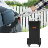 VEVOR Fuel Caddy Fuel Storage Tank 114L Volume 4 Wheels with Manuel Pump Black - Low Angle