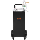 VEVOR Fuel Caddy Fuel Storage Tank 114L Volume 4 Wheels with Manuel Pump Black