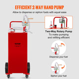 VEVOR 114L Fuel Caddy, Gas Storage Tank & 4 Wheels, with Manuel Transfer Pump, Gasoline Diesel Fuel Container for Cars, Lawn Mowers, ATVs, Boats, More