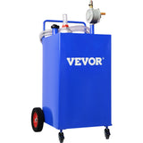 VEVOR 114L Fuel Caddy, Gas Storage Tank & 4 Wheels, with Manuel Transfer Pump, Gasoline Diesel Fuel Container for Cars, Lawn Mowers, ATVs, Boats, More, Blue - Extra Image