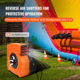 VEVOR Inflatable Blower, 1100W, 1.5 & 1.7 HP Bounce House Blower, Pump Commercial Air Blower for Inflatables, 3100 RPM Bouncy Castle Electric Fan for Bounce House, Waterslides, Tested to UL Standards - Top-Down View