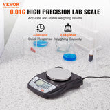 VEVOR Analytical Balance Lab Scale 600g x 0.01g 6 Units Conversion Electronic - Front View