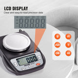 VEVOR Analytical Balance Lab Scale 600g x 0.01g 6 Units Conversion Electronic - Side View
