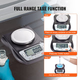 VEVOR Analytical Balance Lab Scale 600g x 0.01g 6 Units Conversion Electronic - Rear View