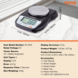 VEVOR Analytical Balance Lab Scale 600g x 0.01g 6 Units Conversion Electronic - Close-Up Angle