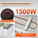 VEVOR Commercial Electric Food Warmer Countertop Buffet 6*5Qt with Glass Shield - Side View