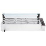 VEVOR Commercial Electric Food Warmer Countertop Buffet 9*5Qt with Glass Shield