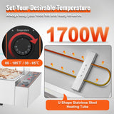 VEVOR Commercial Electric Food Warmer Countertop Buffet 5*8Qt with Glass Shield - Side View