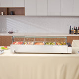 VEVOR Commercial Electric Food Warmer Countertop Buffet 5*8Qt with Glass Shield - Low Angle