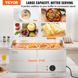 VEVOR Commercial Electric Food Warmer Countertop Buffet 18L 1200W Bain Marie - Front View