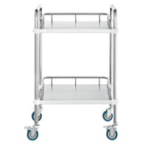 VEVOR Lab Rolling Cart, 2-Shelf Stainless Steel Rolling Cart, Lab Serving Cart with Swivel Casters, Dental Utility Cart for Clinic, Lab,  Hospital, Salon, 15.16