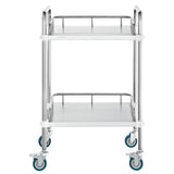 VEVOR Lab Rolling Cart, 2-Shelf Stainless Steel Rolling Cart, Lab Serving Cart with Swivel Casters, Dental Utility Cart for Clinic, Lab, Hospital,