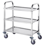 VEVOR Stainless Steel Cart, 3 Layers Lab Utility Cart 181 kg Weight Capacity, Medical Cart with Lockable Universal Wheels, for Lab, Clinic, Kitchen, Salon - Extra Image