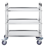 VEVOR Stainless Steel Cart, 3 Layers Lab Utility Cart 181 kg Weight Capacity, Medical Cart with Lockable Universal Wheels, for Lab, Clinic, Kitchen, Salon - Extra Image