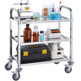 VEVOR Stainless Steel Cart, 3 Layers Lab Utility Cart 181 kg Weight Capacity, Medical Cart with Lockable Universal Wheels, for Lab, Clinic, Kitchen, Salon - Extra Image