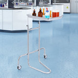 VEVOR Stainless Steel Lab Cart with Single Tray & 2 Silent Wheels for Lab Clinic - Low Angle