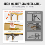 VEVOR 2 Tiers Stainless Steel Lab Carts with 2 Trays & 4 Silent Wheels Golden - Side View