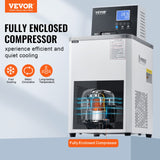 VEVOR Laboratory Chiller Circulator, 6L Chiller Lab Low Temperature Cooling Liquid, 23°F-212°F Circulator Pump Chiller, LCD Display, 304 Stainless Steel Water Bath Recirculating Water Cooling Chiller - Front View