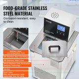 VEVOR Laboratory Chiller Circulator, 6L Chiller Lab Low Temperature Cooling Liquid, 23°F-212°F Circulator Pump Chiller, LCD Display, 304 Stainless Steel Water Bath Recirculating Water Cooling Chiller - Rear View