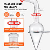 VEVOR Lab Glassware Distillation Kit 1000ml 3.3 Boro 29 pcs Glassware Equipment - Top-Down View
