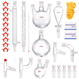 VEVOR Lab Glassware Distillation Kit 1000ml 3.3 Boro 29 pcs Glassware Equipment - Extra Image