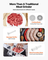 VEVOR Commercial Electric Meat Grinder 9.2 Lbs/Min Sausage Stuffer Maker Kitchen - Side View