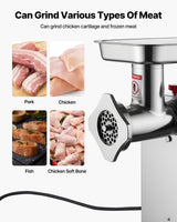 VEVOR Commercial Electric Meat Grinder 9.2 Lbs/Min Sausage Stuffer Maker Kitchen - Top-Down View
