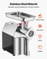VEVOR Commercial Electric Meat Grinder 9.2 Lbs/Min Sausage Stuffer Maker Kitchen - 45-Degree Angle